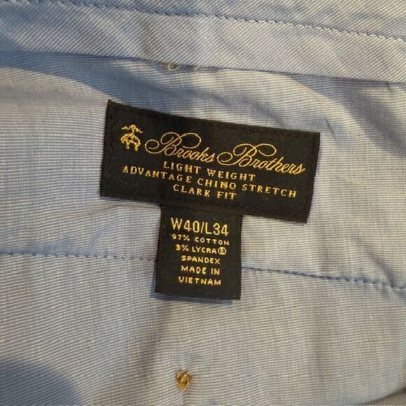 Brooks Brothers Lightweight Advantage Chino Stretch Clark Fit Khaki Size 40 x 29 - Picture 6 of 13